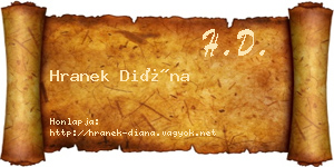 Hranek Diána névjegykártya